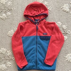 Patagonia Kids Red and Blue fleece zip Hoodie
